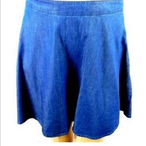 Blue denim A -line skirt